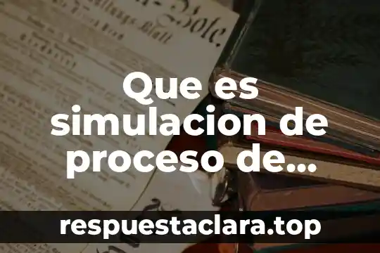 Qué es una simulación electrónica 3 Que es simulacion de proceso de manufactura