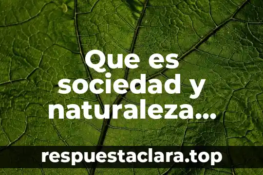 Qué es sociedad capitalista 6 Que es sociedad y naturaleza juntas