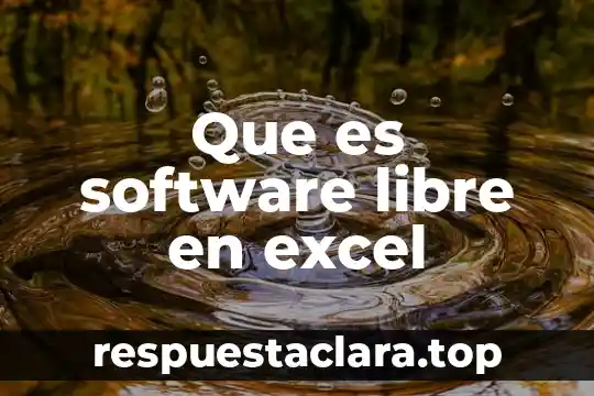 Qué es un proyecto de software y en qué consiste 4 Que es software libre en excel