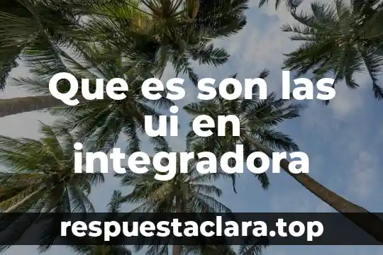 Que es ciencia integradora del conocimiento 4 Que es son las ui en integradora