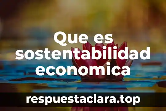 Que es sostentabilidad economica