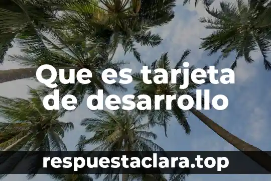 Que es tarjeta de desarrollo