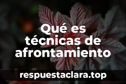 ¿Qué es técnicas e instrumentos cuantitativos? 4 Qué es técnicas de afrontamiento