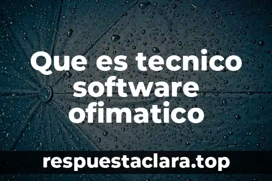 Que es tecnico software ofimatico