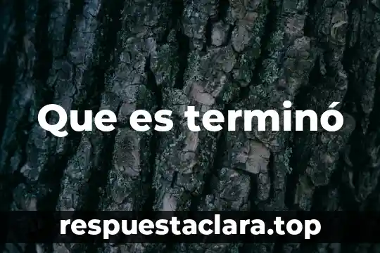 Que es terminó