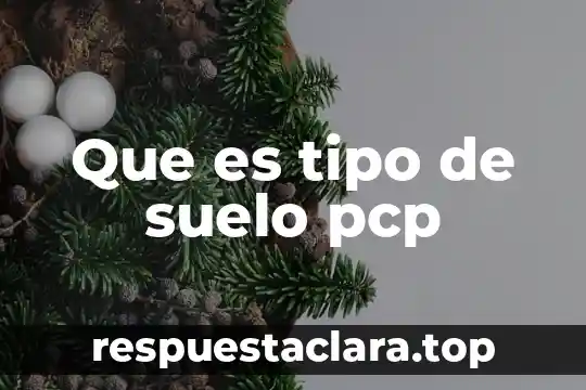 Que es tipo de suelo pcp