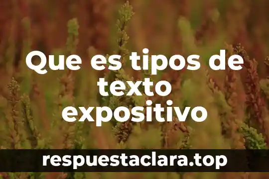 Que es tipos de texto expositivo