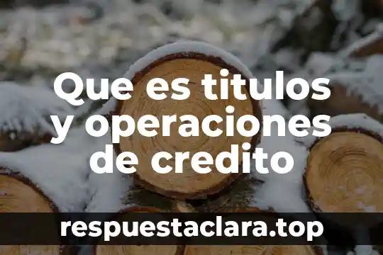 Nodo investigación de operaciones que es 4 Que es titulos y operaciones de credito