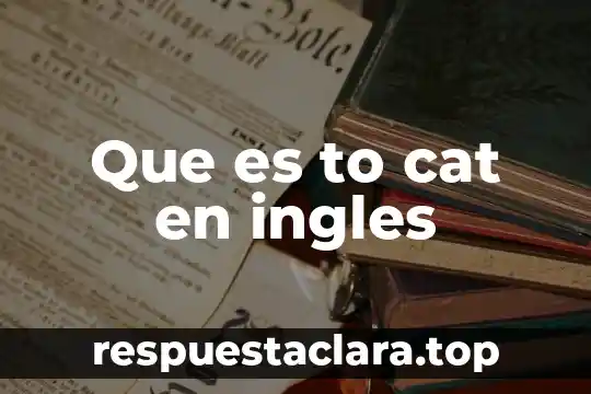Que es to cat en ingles