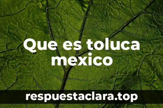 Que es toluca mexico