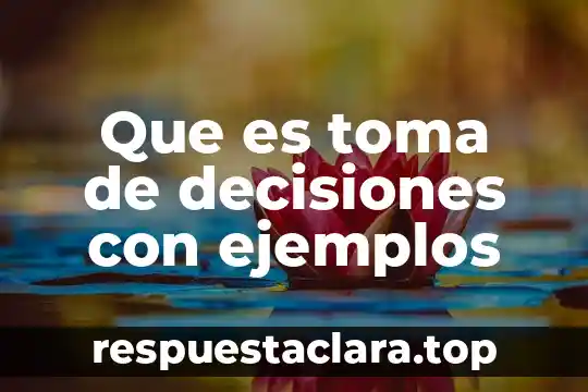 Que es toma de decisiones con ejemplos