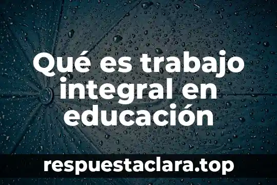 Qué es trabajo integral en educación