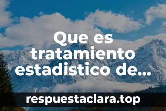 Que es tratamiento estadistico de la investigacion