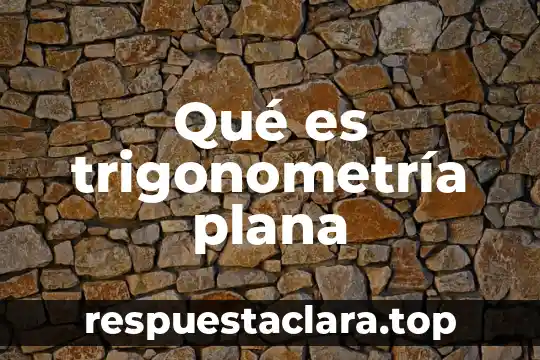 Qué es trigonometría plana