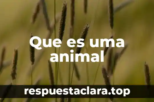 Que es uma animal