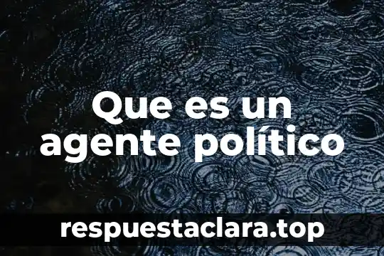 Que es un agente político