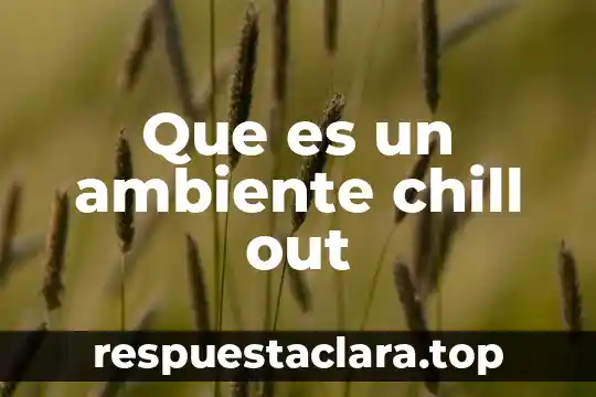 Que es un ambiente chill out