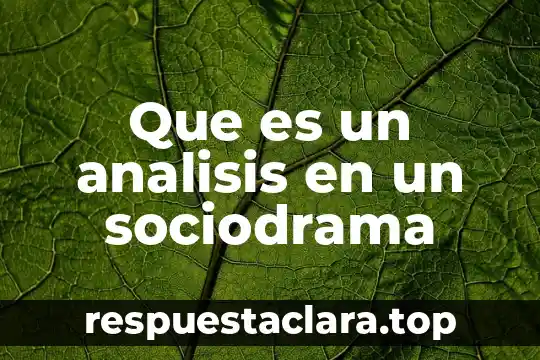 Que es un analisis en un sociodrama