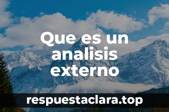 Que es un analisis externo