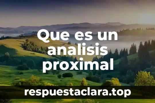 Que es un analisis proximal