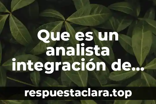 Que es un analista integración de expedientes actividades