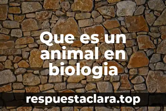 Que es un animal en biologia