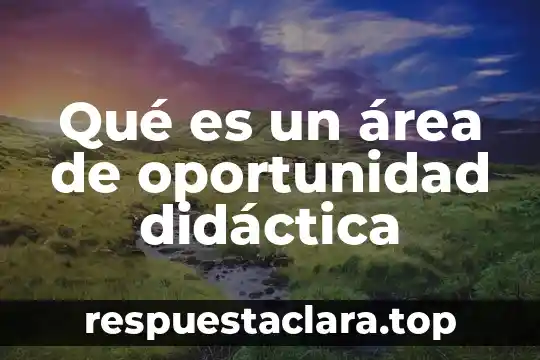 Qué es un área de oportunidad didáctica