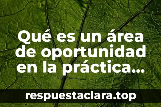 Qué es un área de oportunidad en la práctica docente