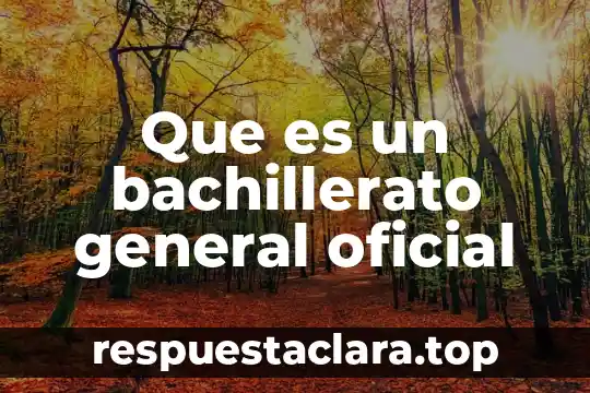 Que es un bachillerato general oficial