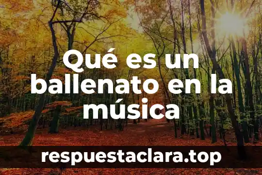 Qué es música y baile 8 Qué es un ballenato en la música