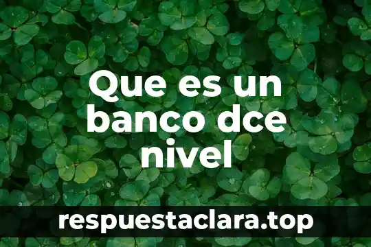 Que es un banco dce nivel