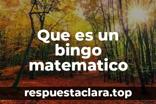 Que es un bingo matematico