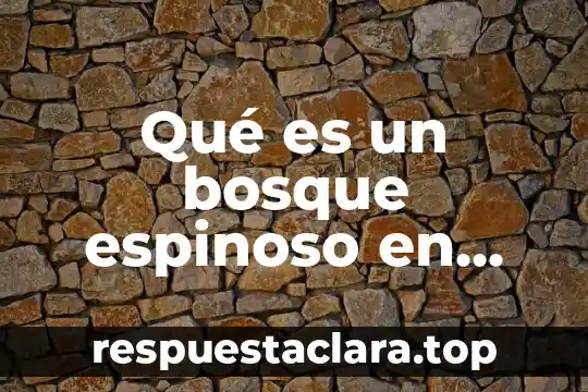 Qué es un bosque espinoso en México