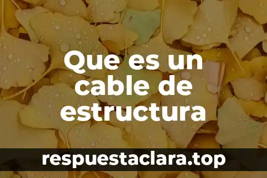Que es un cable de estructura