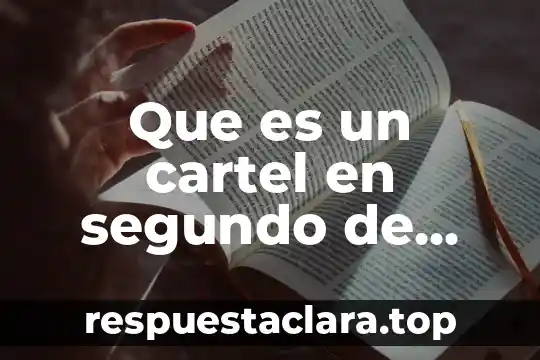 Que es un cartel en segundo de primaria