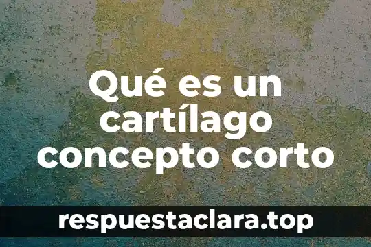 Qué es un cartílago concepto corto