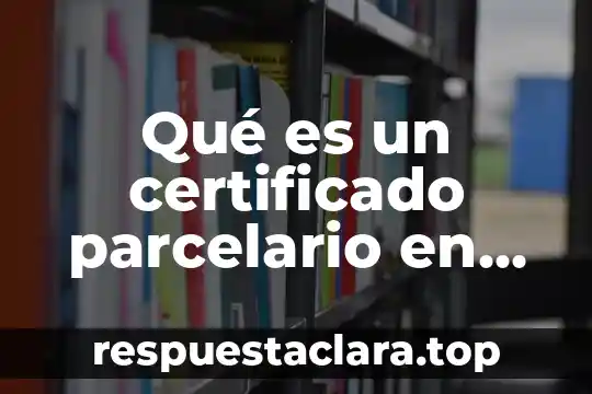 Qué es un certificado parcelario en México