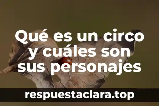 Qué es un circo y cuáles son sus personajes