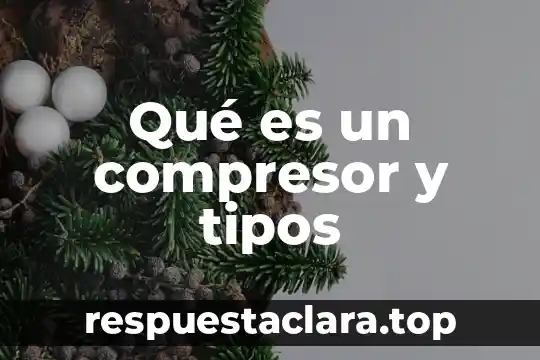 Qué es un compresor y tipos