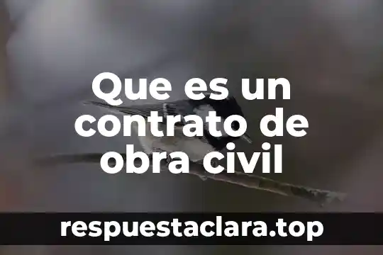 Que es un contrato de obra civil