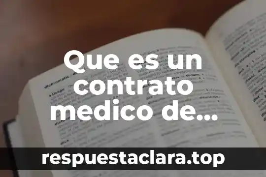 Que es un contrato medico de adhesion