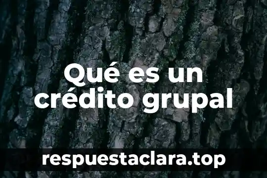 Qué es un crédito grupal