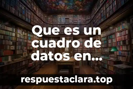 Que es un cuadro de datos en español