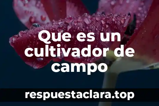 Que es un cultivador de campo