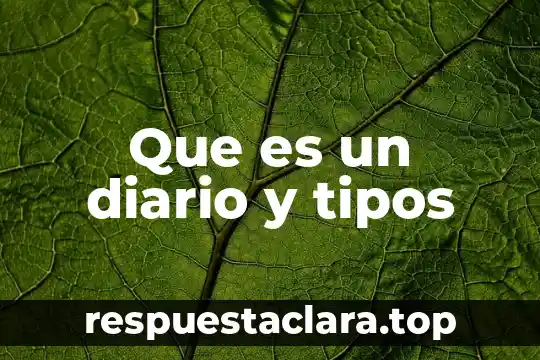 Que es un diario y tipos