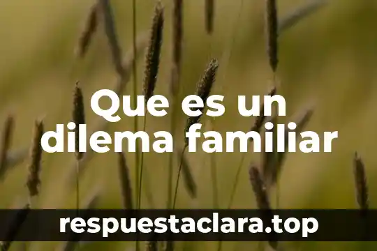 Que es un dilema familiar