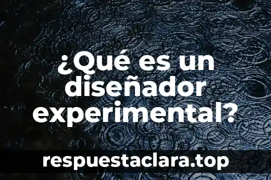 Que es lo que significa un diseñador 6 ¿Qué es un diseñador experimental?
