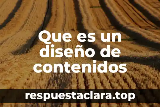 Que es un diseño de contenidos