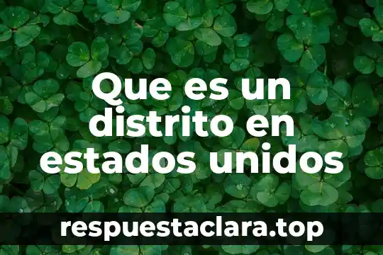 Que es un distrito en estados unidos