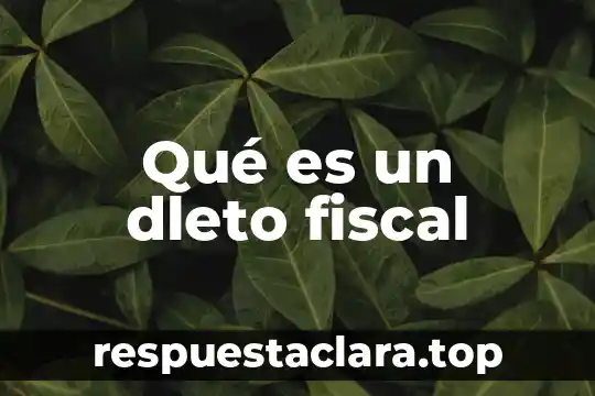Que es el medio a 8 Qué es un dleto fiscal